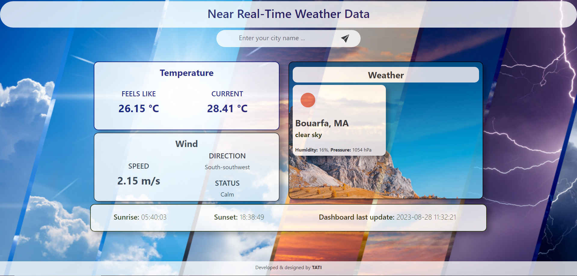 Near Real-Time Weather Data Processing UI